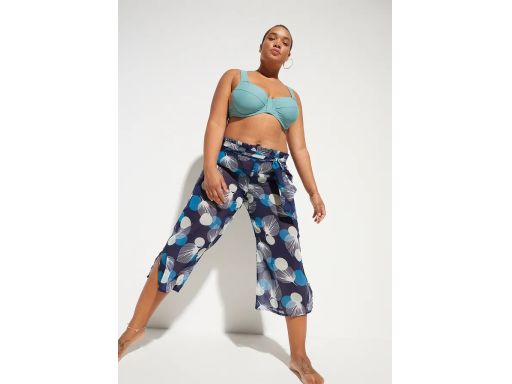 B.P.C szyfonowe kolorowe spodnie plażowe z rozcięciem ^54