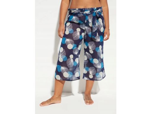 B.P.C szyfonowe kolorowe spodnie plażowe z rozcięciem ^54