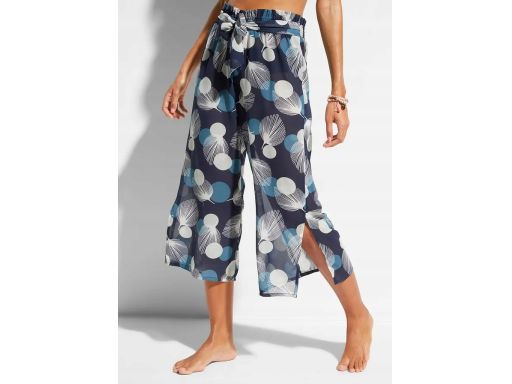 B.P.C szyfonowe kolorowe spodnie plażowe z rozcięciem ^54