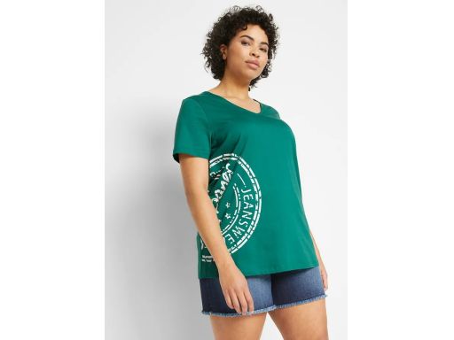 B.P.C zielony t-shirt bawełniany z nadrukiem ^40/42