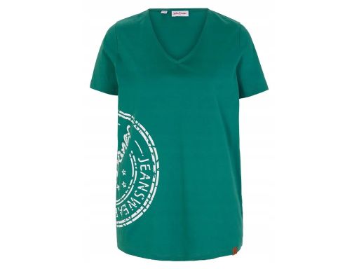 B.P.C zielony t-shirt bawełniany z nadrukiem ^40/42