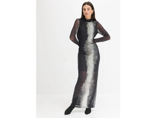 B.P.C sukienka siateczkowa długa prosta cieniowana 38.