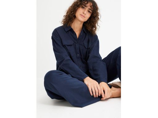 B.P.C piżama damska bluzka i spodnie bawełniane granatowe 44/46.
