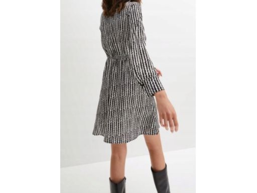 B.P.C sukienka satynowa we wzory czarno-biała ^42