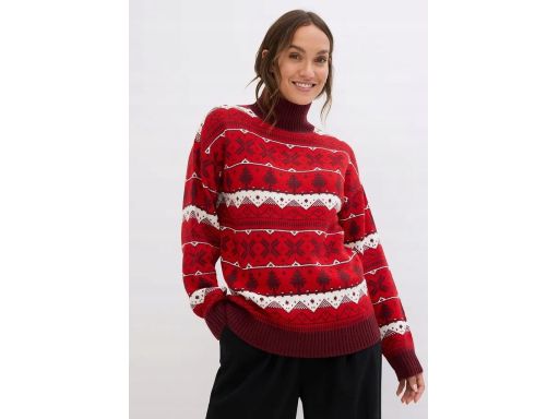 B.P.C sweter świąteczny bożonarodzeniowy z golfem ^44/46