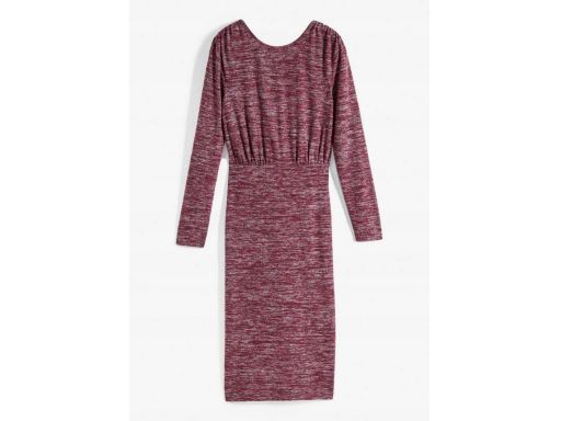 B.P.C sukienka dzianinowa melanż z kopertowym dekoltem na plecach 48/5