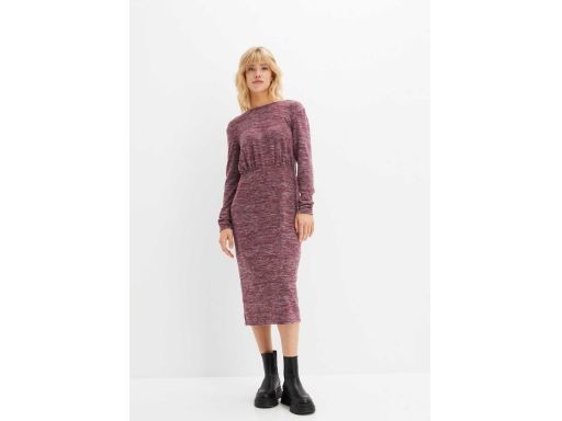 B.P.C sukienka dzianinowa melanż z kopertowym dekoltem na plecach 48/5