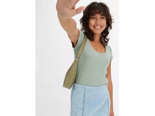 B.P.C t-shirt damski prążek eukaliptusowy 32/34.