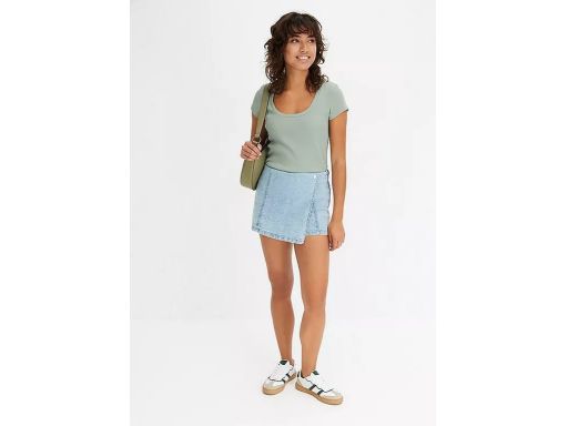 B.P.C t-shirt damski prążek eukaliptusowy 32/34.