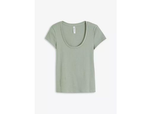 B.P.C t-shirt damski prążek eukaliptusowy 32/34.