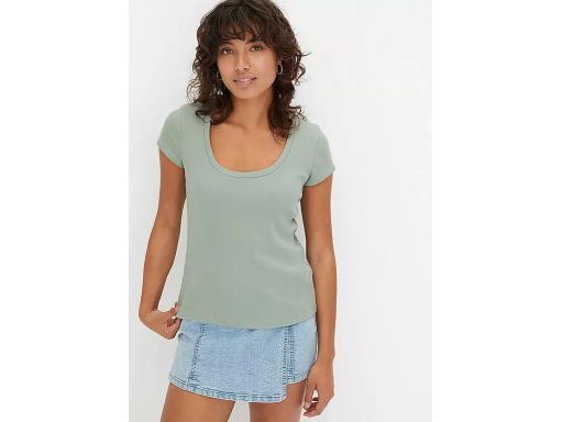 B.P.C t-shirt damski prążek eukaliptusowy 32/34.