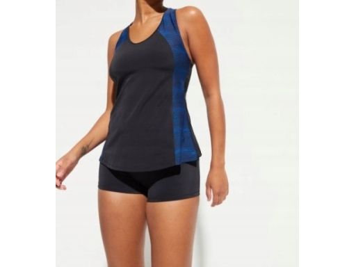 B.P.C top tankini czarny ze wzorem niebieskim r.46