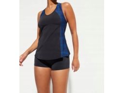 B.P.C top tankini czarny ze wzorem niebieskim r.46