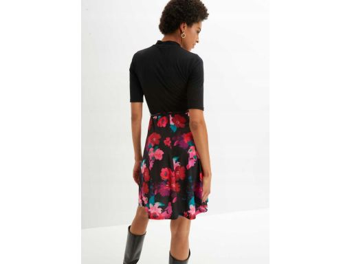 B.P.C sukienka trykotowa w kwiaty z paskiem 44/46.