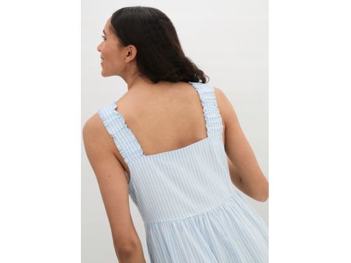 B.P.C sukienka letnia na ramiączka midi biało-niebieska w paski ^50