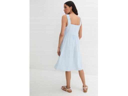 B.P.C sukienka letnia na ramiączka midi biało-niebieska w paski ^50