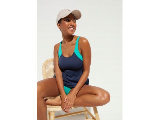 B.P.C tankini granatowo-turkusowe z szortami 42.