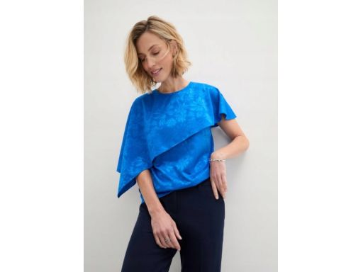 B.P.C niebieska bluzka z asymetryczną warstwą połyskująca r.40/42