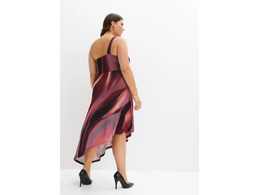 B.P.C asymetryczna sukienka we wzory na jedno ramię r.48/50