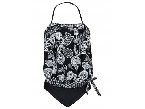 B.P.C tankini czarne w białe wzory oversize 40.