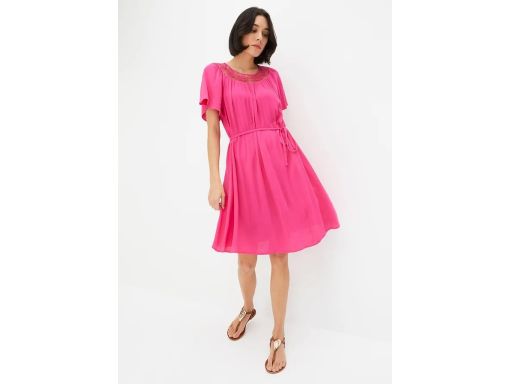 B.P.C sukienka tunikowa różowa z koronką ^44