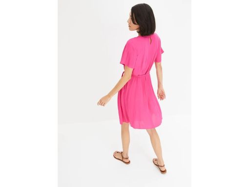 B.P.C sukienka tunikowa różowa z koronką ^44