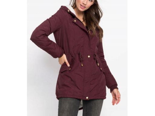 B.P.C kurtka ocieplana bordowa z kapturem ^38