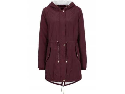 B.P.C kurtka ocieplana bordowa z kapturem ^38