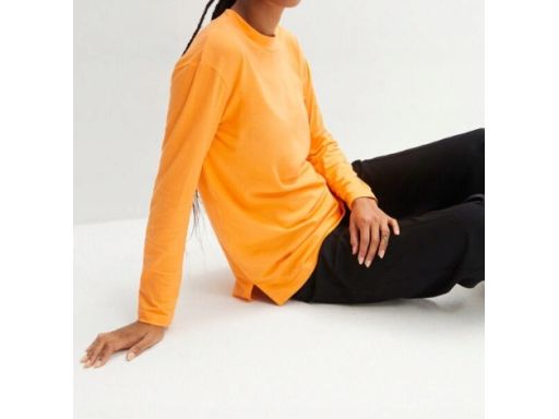 B.P.C t-shirt damski długi rękaw pomarańczowy ze stójką 48/50.