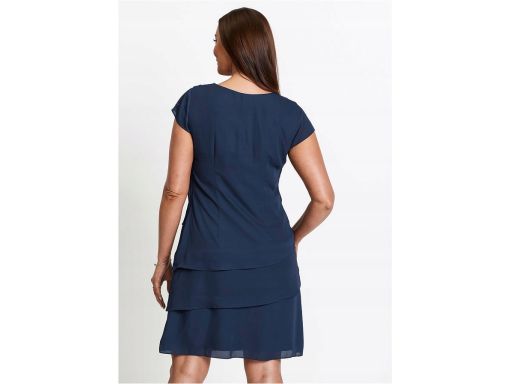 B.P.C sukienka szyfonowa ciemny granat w optyce warstwowej ^42