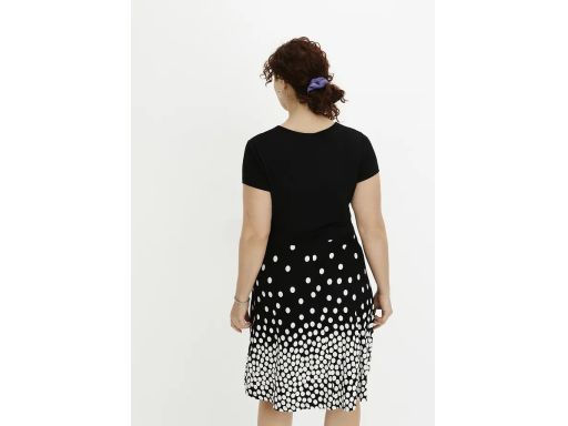 B.P.C sukienka czarna w białe grochy z wiskozy 44/46.
