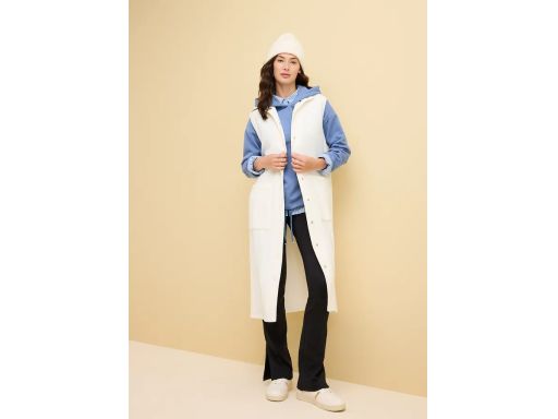 B.P.C długa śmietankowa kamizelka polarowa 48/50.