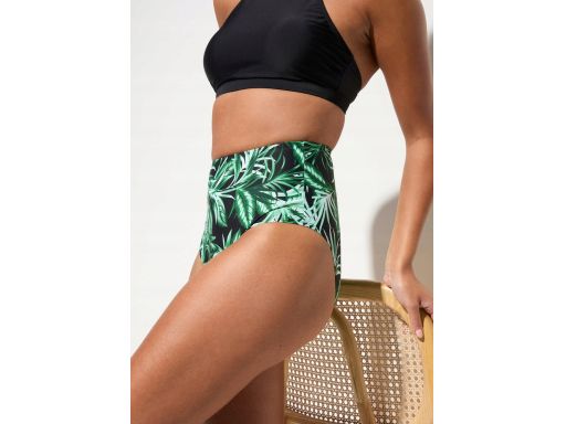 B.P.C bikini top czarny i figi z wysokim stanem we wzory r.42
