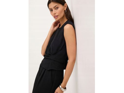 B.P.C bluzka czarna bez rękawów z przewiązaniem ^42