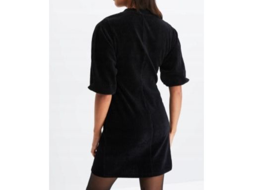 B.P.C czarna sukienka welurowa prążek ^36/38