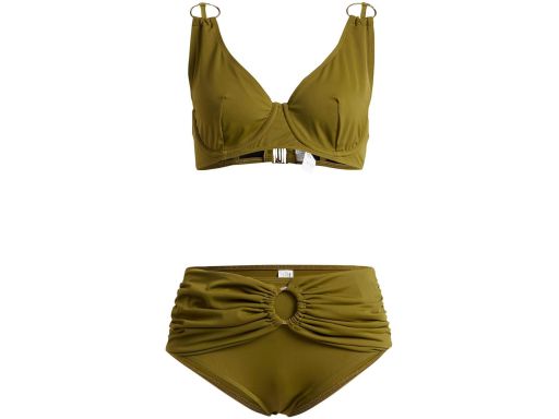 B.P.C zielone bikini na fiszbinach z figami z wysokim stanem ^48(95D)