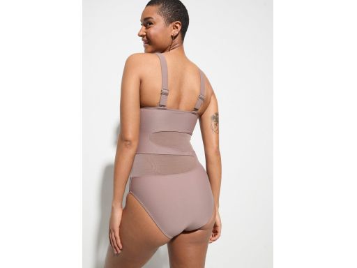 B.P.C kostium kąpielowy asymetryczny fango z siateczką 44.