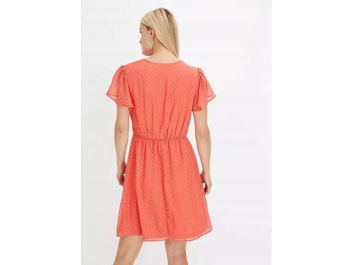 B.P.C sukienka koralowa szyfonowa r.48