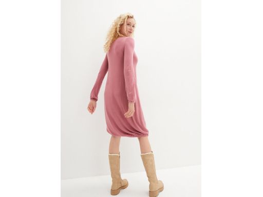 B.P.C różowa sukienka dzianinowa bombka długi rękaw 48/50.