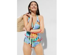 B.P.C kolorowy kostium kąpielowy z wiązaniem na szyi ^40