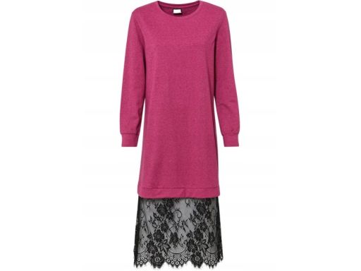 B.P.C sukienka dresowa z koronką różowa r.36/38