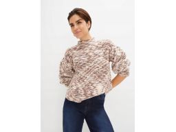 B.P.C krótki sweter ze stójką w dekolcie melanż ^48/50