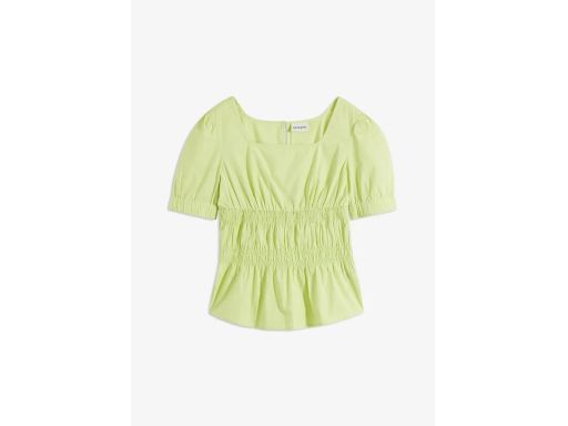 B.P.C bluzka zielona limonka bawełniana z marszczeniem ^34