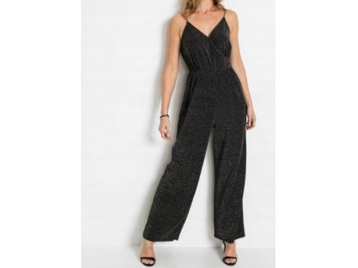 B.P.C kombinezon czarny ze srebrną nitką na ramiączkach r.40/42