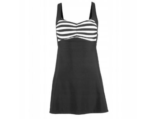 B.P.C długi top tankini czarno-biały w paski r.38