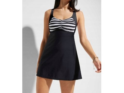 B.P.C długi top tankini czarno-biały w paski r.38