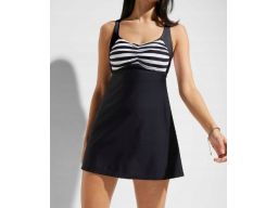 B.P.C długi top tankini czarno-biały w paski r.38