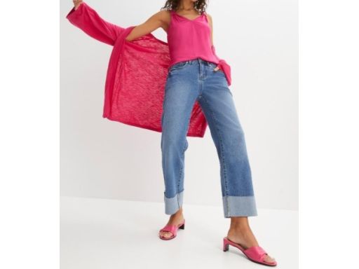 B.P.C top różowy z ozdobnymi ramiączkami ^44/46