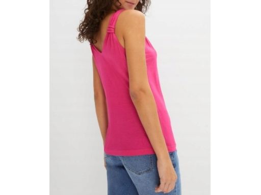B.P.C top różowy z ozdobnymi ramiączkami ^44/46