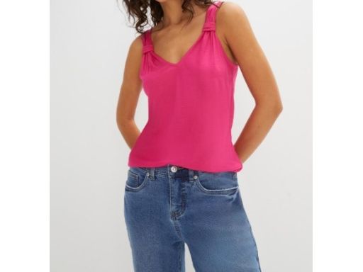 B.P.C top różowy z ozdobnymi ramiączkami ^44/46